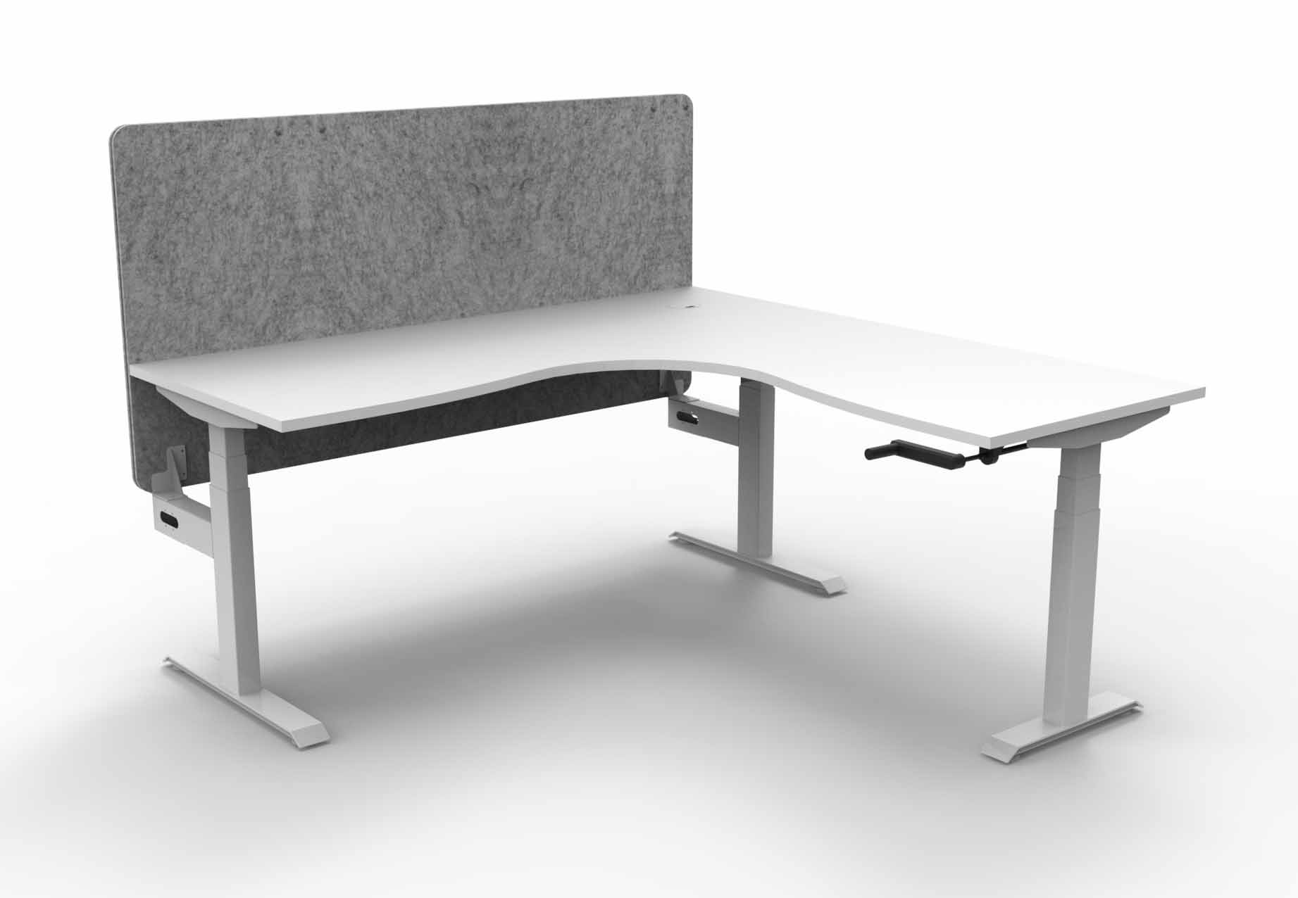 Boost Crank Manual Sit-Stand Corner Workstation-with Eco Screen